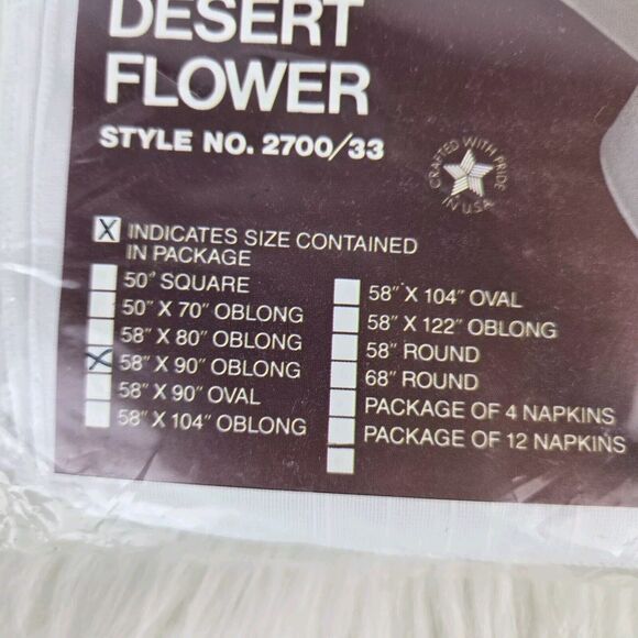 Tobin Desert Flower 2700/33 Stamped Tablecloth For Embroidery Oblong 58"x90" NEW - Picture 3 of 4